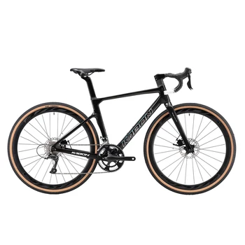 Карбоновый дорожный велосипед KABON с гравийным покрытием 18/22-скоростной внедорожный велосипед 700 * 40C, покрышка с бесплатной подставкой для велосипедной бутылки